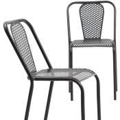 Made In Meubles - Chaise perforée en métal noir Julien