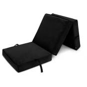 Matelas Pliable Invité - Matelas futon pliant confortable 2 en 1 pour intérieur - Canapé-lit pour adultes et enfants - Noir(198x66x14 cm) - Loft 25