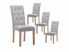 Oxford - lot de 4 chaises grises avec boutons
