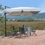 Parasol déporté de jardin 2.5 mètres carré en aluminium bar Paradise Styles: avec volant