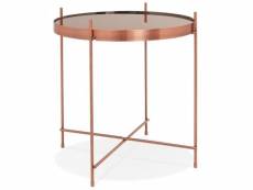 Paris prix - table d'appoint ronde pliable "minois" 45cm cuivre