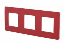 Plaque de finition SCHNEIDER ELECTRIC Unica rouge 3 postes
