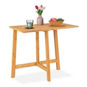 Relaxdays - Table rectangulaire pliante, bois, terrasse,