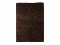 Scandinave - tapis à poils longs toucher laineux chocolat 120x170