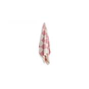Serviette de bain à carreaux rose et blanc 70 x 136