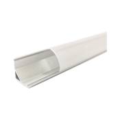 Silamp - Profilé Aluminium Angle 2m pour Ruban led Couvercle Blanc Opaque