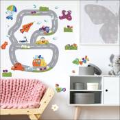 Sticker autocollant décoratif pour enfants, circuit