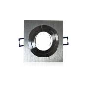 Support spot carré encastrable orientable aluminium GU10 - Aluminium brillant - Aluminium brillant