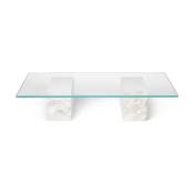 Table basse en marbre et verre Bianco Curia - Ferm