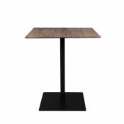 Table de bar carrée en métal et bois 70x70cm bois