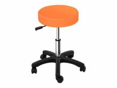 Tabouret chaise siège de bureau à roulette orange helloshop26 14_0003758