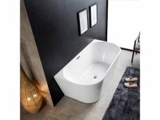 Thea - baignoire semi-ilot - baignoire avec rebords larges - design fin et arrondi - acrylique - robuste - entretien facile - 80x170x58cm