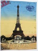 TORCHON DE CUISINE 45x65 cm AMBIANCE CARTE POSTAL PARIS TOUR EIFFEL 2