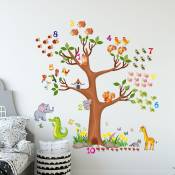 Un lot de Sticker Mural arbre animaux,Décoration murale