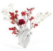 Vase Love in Bloom / Coeur humain - Porcelaine / H 25 cm - Seletti blanc en céramique