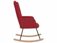 Vidaxl chaise à bascule rouge bordeaux tissu