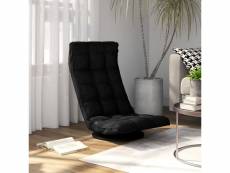Vidaxl chaise pivotante de sol noir tissu