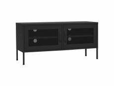 Vidaxl meuble tv noir 105x35x50 cm acier