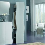 Web Furniture - Porte-manteau mural blanc brillant design entrée salon Onda Hang