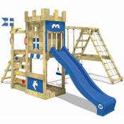 Wickey Aire de jeux Portique bois DragonFlyer avec balançoire et toboggan Maison enfant exterieur avec bac à sable, échelle d'escalade & accessoires