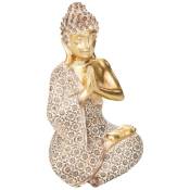 Atmosphera - Statuette Bouddha assis doré H19,5cm créateur d'intérieur - Doré