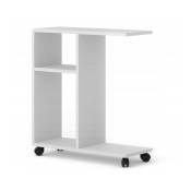 Bb-loisir - Table basse Organisateur 60x22x65cm(LxPxH)TRASCO 1 blanc sur roulettes design moderne