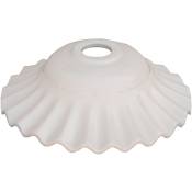 Biscottini - Abat-jour plat plafond en céramique blanche diam. 30X9 cm