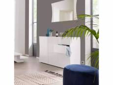 Buffet de salon 2 portes 4 tiroirs blanc brillant c AHD Amazing Home Design