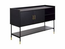 Bureau avec 2 tiroirs en bois / fer coloris noir - longueur 110 x profondeur 55 x hauteur 78 cm