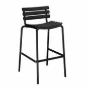 Chaise de bar ReCLIPS / H 76 cm - Plastique recyclé - Houe noir en plastique