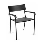 Chaise en aluminium avec accoudoirs noir August - Serax