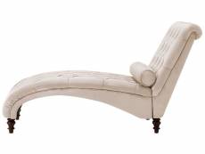 Chaise longue en velours beige muret 168012