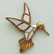 Chehoma - Miroir colibri résine doré 37x40cm - Doré