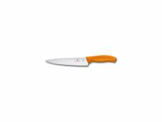 Couteau à découper & éminceur 19 cm orange victorinox 6.8006.19L9B