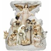 Esprit De Noël - Statuette Crèche pailletée en résine