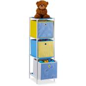 Etagère enfant boîtes, rangement jouets, design, meuble chambre d'enfants, HlP 89 x 27,5 x 30 cm, coloré - Relaxdays
