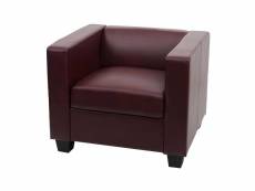 Fauteuil chaise lounge lille ~ similicuir, rouge-brun