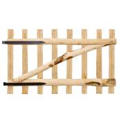 Fimei - Portillon simple de clôture Bois de noisetier 100 x 60 cm