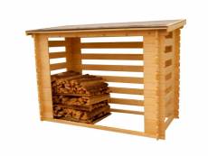 Habrita - abri range-bûches fermé et esthétique 1.90 m² avec structure de bois rb2311 -