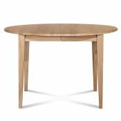 Hellin - Table ronde extensible bois D105 cm avec 1