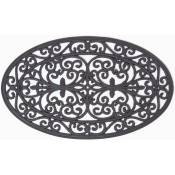 Homescapes - Paillasson tapis d'extérieur ovale en caoutchouc, 70 cm - Noir