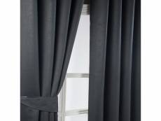Homescapes rideaux à oeillets occultant - noir - motif