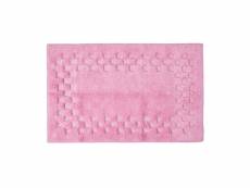 Homescapes tapis de bain piqué de carreaux 45 x 75 cm coloris rose BT1113A