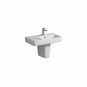 Keramag Renova Nr.1 Comprimo New Wash basin, 650x370 mm, étagère à gauche, 226265, Coloris: Blanc - 226265000
