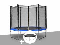 Kit trampoline jardideco atlas ø 2,44 m bleu + bâche de protection