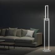 Lampadaire lampadaire salon lampe design avec variateur à pied, métal argenté, LED 37W 3500lm 3000K blanc chaud, LxlxH 22x18x146 cm