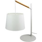 Lampe a poser blanche abat-jour suspendu luminaire design bureau chevet salon
