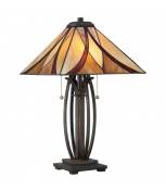 Lampe Asheville, bronze et verre Tiffany