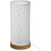 Lampe tactile Lamby blanche - métal ajouré H28 cm