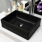 Lavabo Céramique - Vasque à poser Lavabo à poser Rectangulaire Noir 41 x 30 x 12 cm BV755601 Bonnevie